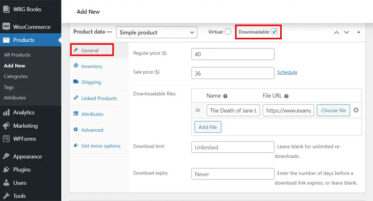 Uploading a Downloadable File