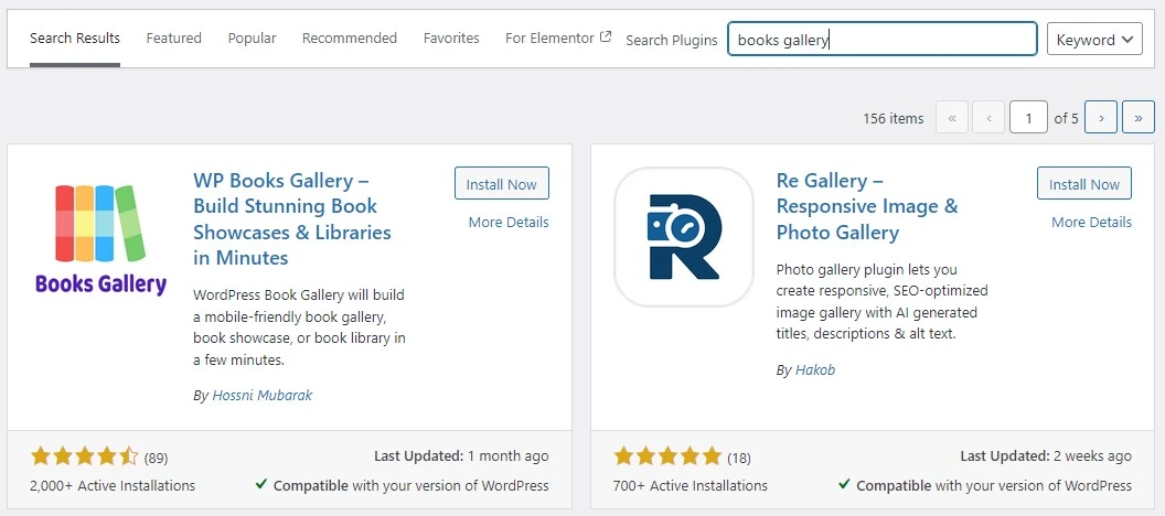 Install and Activate the Books Gallery Plugin