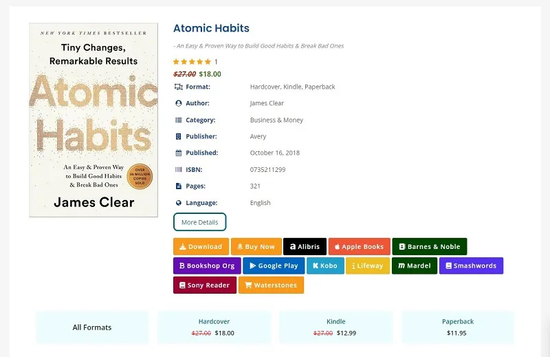 Book Gallery multiple sale sources for both direct sales and multiple affiliate links