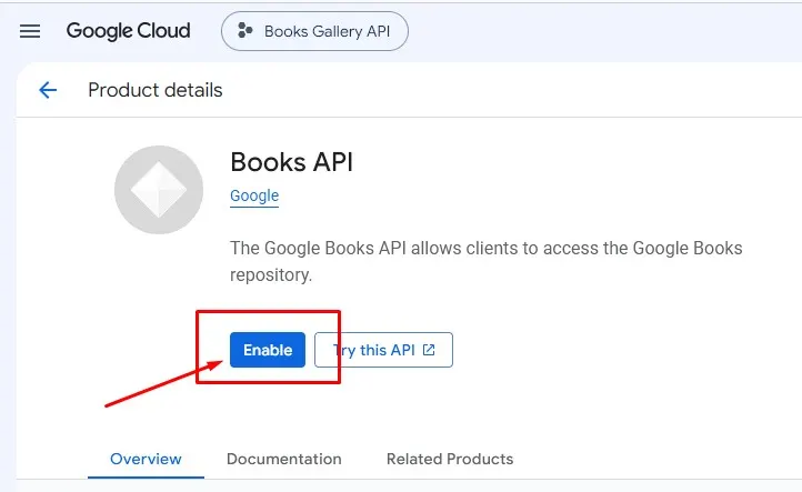 Enabling Google Books API in Google Cloud Console API Library for WordPress book import
